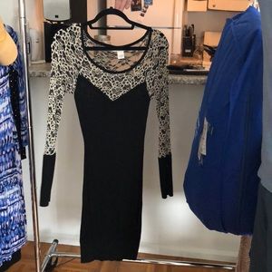 Lace sweater dress